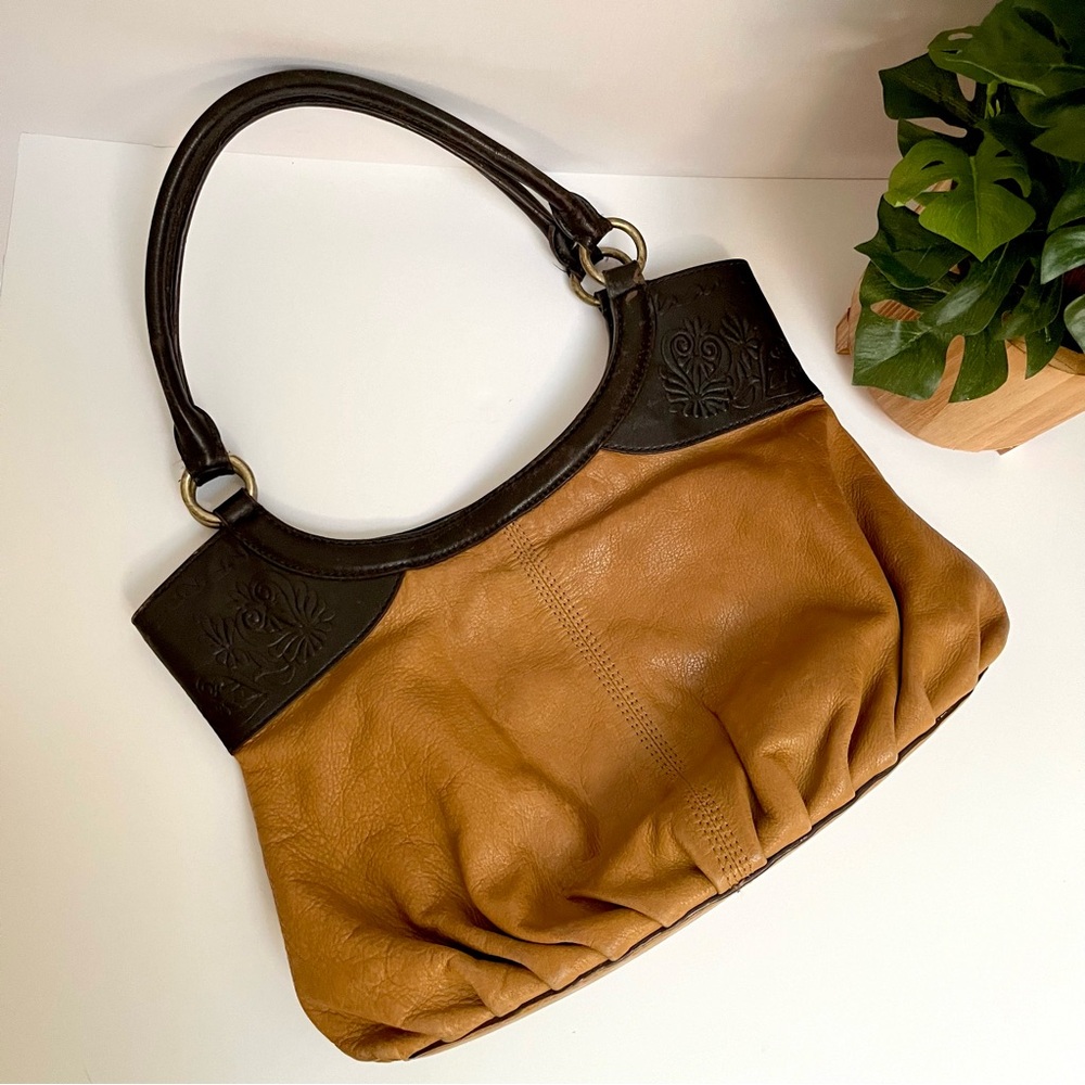 Gianni Bini Vintage Leather Hobo Shoulder Bag